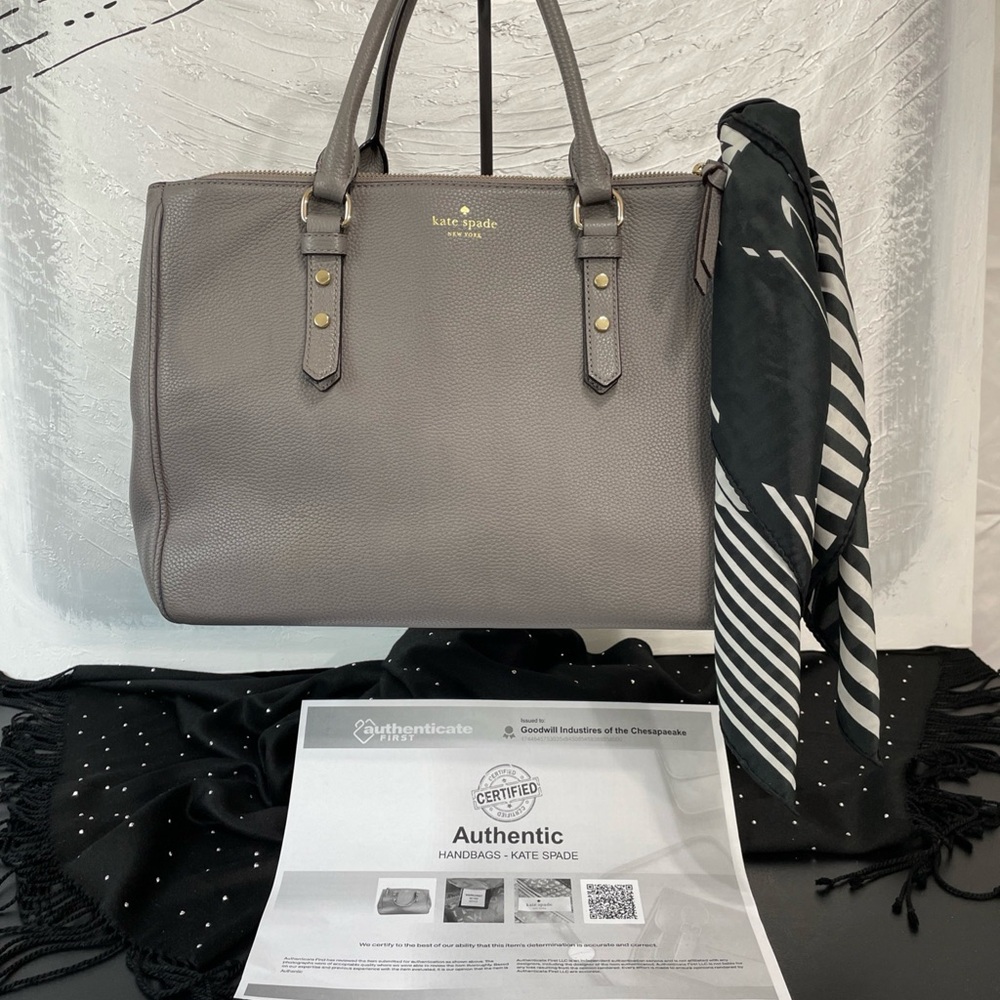 Kate Spade Mulberry Street Leigh Ann Gray Leather Satchel